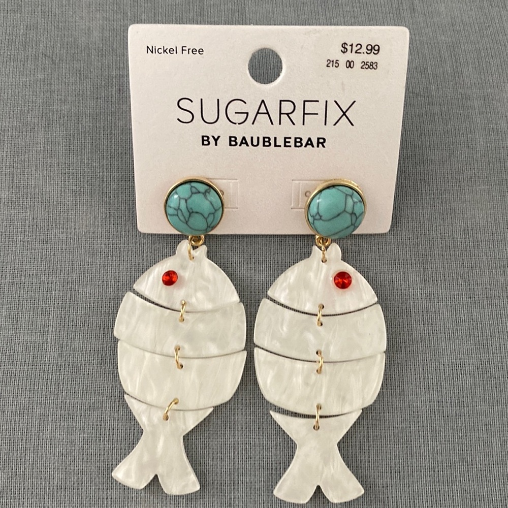 Sugarfix by Baublebar Dangle Fish Earrings NWT